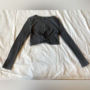 Grey cropped sweater from shein
